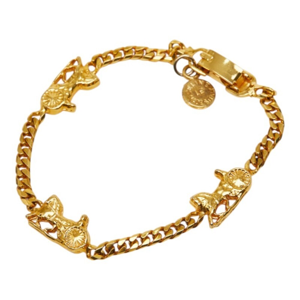 Celine carriage motif chain bracelet, gold plated, women's.